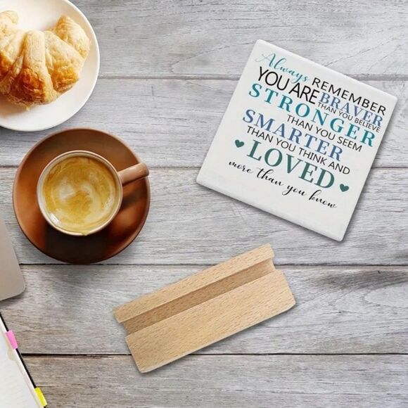 NEW Motivation Quote Desk Decor with Wooden Stand Inspirational Quote Plaque - Picture 4 of 13